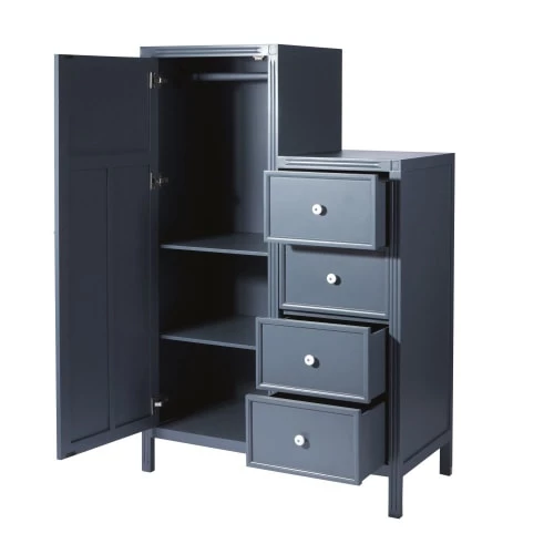 Maisons Du Monde Armoires Enfant Armoire 1 Porte 4 Tiroirs Bleu Nuit 6 Maisons Du Monde Armoires Enfant Armoire 1 Porte 4 Tiroirs Bleu Nuit – Image 4