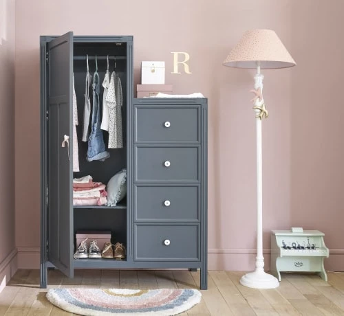 Maisons Du Monde Armoires Enfant Armoire 1 Porte 4 Tiroirs Bleu Nuit 7 Maisons Du Monde Armoires Enfant Armoire 1 Porte 4 Tiroirs Bleu Nuit – Image 5