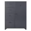 Maisons Du Monde Armoires Enfant Armoire 1 Porte 4 Tiroirs En Métal Gris Anthracite -Armoires enfant Soldes armoire 1 porte 4 tiroirs en metal gris anthracite 1000 4 9 215054 2