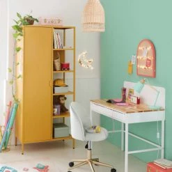 Maisons Du Monde Armoires Enfant Armoire 1 Porte Battante En Métal Jaune -Armoires enfant Soldes armoire 1 porte battante en metal jaune 1000 8 10 225428 4
