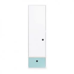 Wookids Armoires Enfant Armoire 1 Porte Façade Tiroir Bleu Ciel
