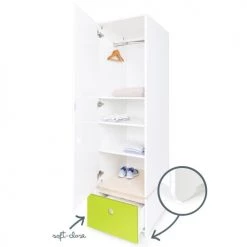 Wookids Armoires Enfant Armoire 1 Porte Façade Tiroir Citron Vert 10 Wookids Armoires Enfant Armoire 1 Porte Façade Tiroir Citron Vert -Armoires enfant Soldes armoire 1 porte facade tiroir citron vert 2