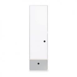 Wookids Armoires Enfant Armoire 1 Porte Façade Tiroir Gris Perle