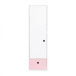 Wookids Armoires Enfant Armoire 1 Porte Façade Tiroir Rose Pastel