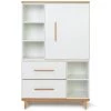 Wookids Armoires Enfant Armoire 147cm 1 Porte 2 Tiroirs Blanc -Armoires enfant Soldes armoire 147cm 1 porte 2 tiroirs blanc 2