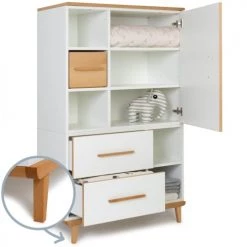 Wookids Armoires Enfant Armoire 147cm 1 Porte 2 Tiroirs Blanc -Armoires enfant Soldes armoire 147cm 1 porte 2 tiroirs blanc 4