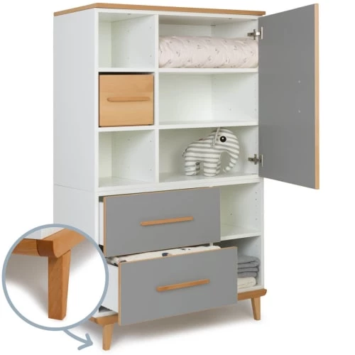 Wookids Armoires Enfant Armoire 147cm 1 Porte 2 Tiroirs Gris Ardoise 5 Wookids Armoires Enfant Armoire 147cm 1 Porte 2 Tiroirs Gris Ardoise â Image 3