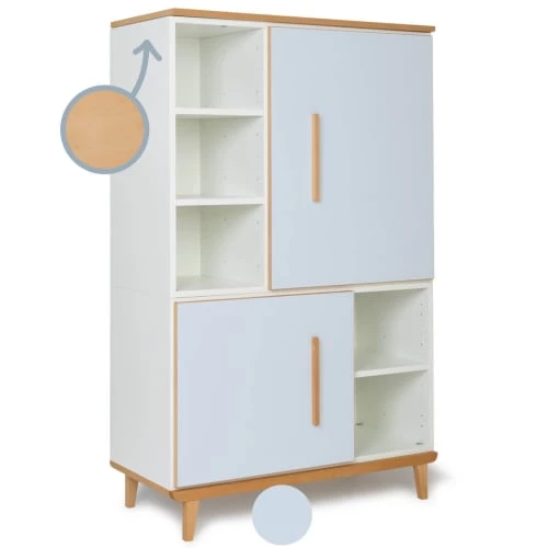 Wookids Armoires Enfant Armoire 147cm 2 Portes Bleu Ciel 4 Wookids Armoires Enfant Armoire 147cm 2 Portes Bleu Ciel – Image 2