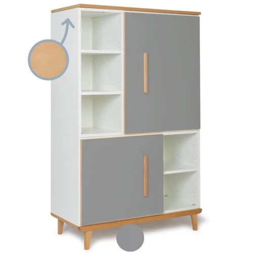 Wookids Armoires Enfant Armoire 147cm 2 Portes Gris Ardoise 4 Wookids Armoires Enfant Armoire 147cm 2 Portes Gris Ardoise – Image 2