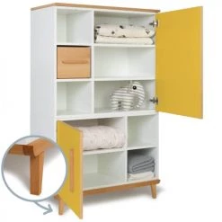 Wookids Armoires Enfant Armoire 147cm 2 Portes Jaune Soleil -Armoires enfant Soldes armoire 147cm 2 portes jaune soleil 2