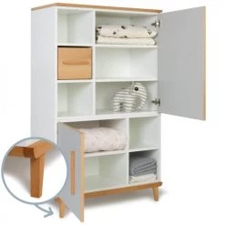 Wookids Armoires Enfant Armoire 147cm 2 Portes Manhattan Gris -Armoires enfant Soldes armoire 147cm 2 portes manhattan gris 2