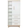 Wookids Armoires Enfant Armoire 198cm 1 Porte 3 Tiroirs Blanc -Armoires enfant Soldes armoire 198cm 1 porte 3 tiroirs blanc
