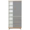 Wookids Armoires Enfant Armoire 198cm 1 Porte 3 Tiroirs Gris Ardoise -Armoires enfant Soldes armoire 198cm 1 porte 3 tiroirs gris ardoise 2