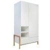 Nateo Concept Armoires Enfant Armoire 2 Portes 1 Tiroir Blanc Et Chêne
