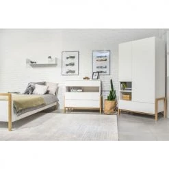 Nateo Concept Armoires Enfant Armoire 2 Portes 1 Tiroir Blanc Et Chêne 9 Nateo Concept Armoires Enfant Armoire 2 Portes 1 Tiroir Blanc Et Chêne -Armoires enfant Soldes armoire 2 portes 1 tiroir blanc et chene 3