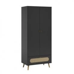Vox Armoires Enfant Armoire 2 Portes 1 Tiroir Noir