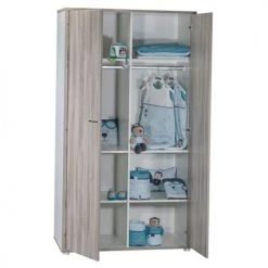 Sauthon Armoires Enfant Armoire 2 Portes 188x56x103cm Gris Foncé -Armoires enfant Soldes armoire 2 portes 188x56x103cm gris fonce 1