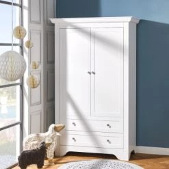 Nateo Concept Armoires Enfant Armoire 2 Portes 2 Tiroirs Blanc 9 Nateo Concept Armoires Enfant Armoire 2 Portes 2 Tiroirs Blanc -Armoires enfant Soldes armoire 2 portes 2 tiroirs blanc 2