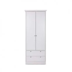 Terre De Nuit Armoires Enfant Armoire 2 Portes 2 Tiroirs En Bois Blanc 200cm -Armoires enfant Soldes armoire 2 portes 2 tiroirs en bois blanc 200cm 3