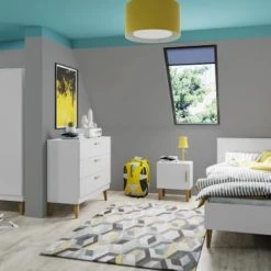 Nateo Concept Armoires Enfant Armoire 2 Portes Blanc Et Chêne -Armoires enfant Soldes armoire 2 portes blanc et chene 3