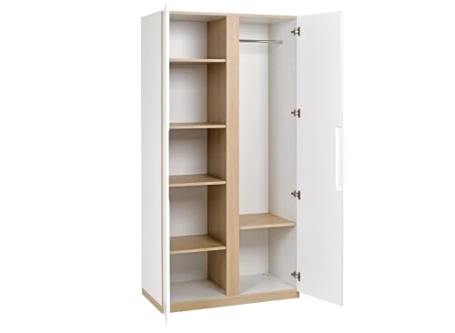 Nateo Concept Armoires Enfant Armoire 2 Portes Blanc Et Chêne Clair 4 Nateo Concept Armoires Enfant Armoire 2 Portes Blanc Et Chêne Clair – Image 2