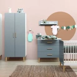 Bopita Armoires Enfant Armoire 2 Portes Blanc Gris -Armoires enfant Soldes armoire 2 portes blanc gris 4
