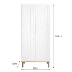 Bellamy Armoires Enfant Armoire 2 Portes Blanc Naturel -Armoires enfant Soldes armoire 2 portes blanc naturel 14