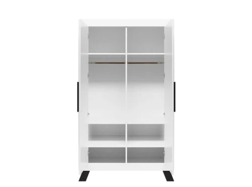 Bopita Armoires Enfant Armoire 2-portes Blanc/noir En MDF, Panneaux De Particules Et Hêtre 4 Bopita Armoires Enfant Armoire 2-portes Blanc/noir En MDF, Panneaux De Particules Et Hêtre – Image 2