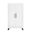 Bopita Armoires Enfant Armoire 2-portes Blanc/noir En MDF, Panneaux De Particules Et Hêtre