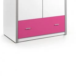 Terre De Nuit Armoires Enfant Armoire 2 Portes Blanche Et Rose Fuchsia 202cm -Armoires enfant Soldes armoire 2 portes blanche et rose fuchsia 202cm 2