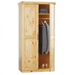 Altobuy Armoires Enfant Armoire 2 Portes Bois Massif Naturel -Armoires enfant Soldes armoire 2 portes bois massif naturel 2