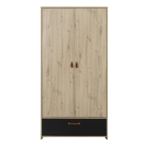 Gami Armoires Enfant Armoire 2 Portes Effet Bois Marron Avec 1 Tiroir Chêne Noir 6 Gami Armoires Enfant Armoire 2 Portes Effet Bois Marron Avec 1 Tiroir Chêne Noir – Image 4