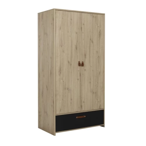 Gami Armoires Enfant Armoire 2 Portes Effet Bois Marron Avec 1 Tiroir Chêne Noir 3 Gami Armoires Enfant Armoire 2 Portes Effet Bois Marron Avec 1 Tiroir Chêne Noir