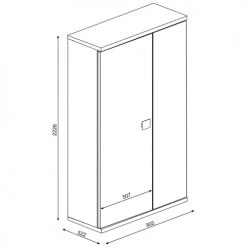 Terre De Nuit Armoires Enfant Armoire 2 Portes En Bois Gris Clair Et Jaune 223cm -Armoires enfant Soldes armoire 2 portes en bois gris clair et jaune 223cm 3