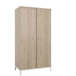 Galipette Armoires Enfant Armoire 2 Portes En Bois Imitation Chêne Blond 58cm