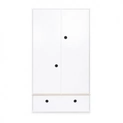 Wookids Armoires Enfant Armoire 2 Portes Façade Tiroir Blanc