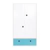 Wookids Armoires Enfant Armoire 2 Portes Façade Tiroir Bleu Paradis -Armoires enfant Soldes armoire 2 portes facade tiroir bleu paradis