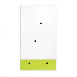 Wookids Armoires Enfant Armoire 2 Portes Façade Tiroir Citron Vert
