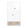 Wookids Armoires Enfant Armoire 2 Portes Façade Tiroir Gris Chaud -Armoires enfant Soldes armoire 2 portes facade tiroir gris chaud