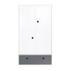 Wookids Armoires Enfant Armoire 2 Portes Façade Tiroir Gris Espace -Armoires enfant Soldes armoire 2 portes facade tiroir gris espace