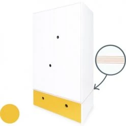 Wookids Armoires Enfant Armoire 2 Portes Façade Tiroir Jaune 9 Wookids Armoires Enfant Armoire 2 Portes Façade Tiroir Jaune -Armoires enfant Soldes armoire 2 portes facade tiroir jaune 1