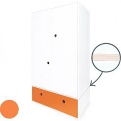 Wookids Armoires Enfant Armoire 2 Portes Façade Tiroir Orange 9 Wookids Armoires Enfant Armoire 2 Portes Façade Tiroir Orange -Armoires enfant Soldes armoire 2 portes facade tiroir orange 1