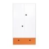 Wookids Armoires Enfant Armoire 2 Portes Façade Tiroir Orange -Armoires enfant Soldes armoire 2 portes facade tiroir orange