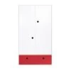 Wookids Armoires Enfant Armoire 2 Portes Façade Tiroir Rouge -Armoires enfant Soldes armoire 2 portes facade tiroir rouge