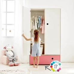 Wookids Armoires Enfant Armoire 2 Portes Façade Tiroir Rouge 11 Wookids Armoires Enfant Armoire 2 Portes Façade Tiroir Rouge -Armoires enfant Soldes armoire 2 portes facade tiroir rouge 3