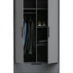 Woood Armoires Enfant Armoire 2 Portes Gris -Armoires enfant Soldes armoire 2 portes gris 6