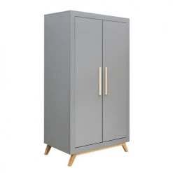 Bopita Armoires Enfant Armoire 2 Portes Gris Naturel Naturel