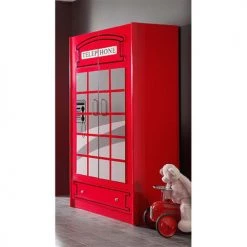 Vipack Armoires Enfant Armoire 2 Portes London Rouge -Armoires enfant Soldes armoire 2 portes london rouge 3