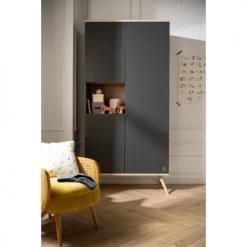 Sauthon Original Armoires Enfant Armoire 3 Portes 1 Niche 209x101x57cm Gris -Armoires enfant Soldes armoire 3 portes 1 niche 209x101x57cm gris 2