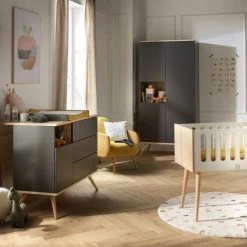 Sauthon Original Armoires Enfant Armoire 3 Portes 1 Niche 209x101x57cm Gris -Armoires enfant Soldes armoire 3 portes 1 niche 209x101x57cm gris 3